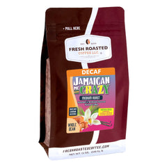 Fresh Roasted Coffee front packaging showing 12 oz bag and Tropical appearance benefit
