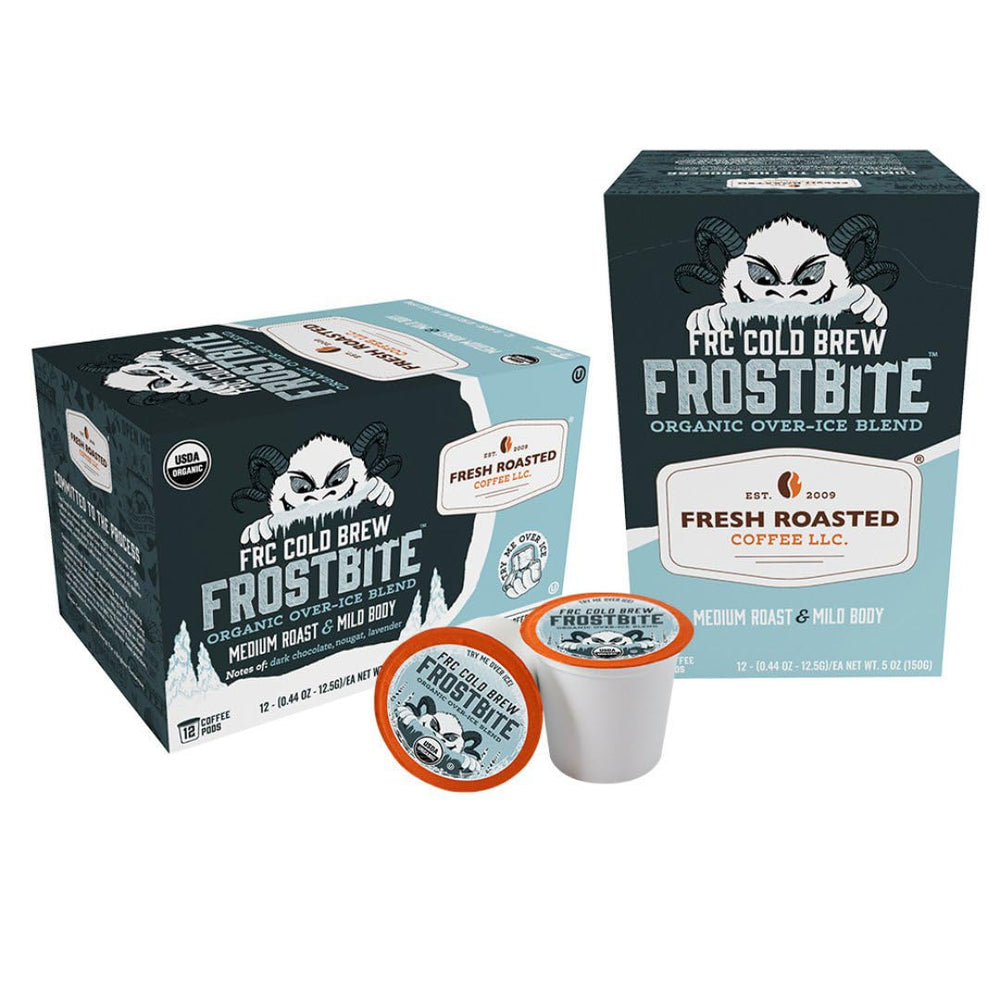 Fresh Roasted Coffee front packaging showing 24-count box and organic badge for convenience