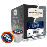 Fresh Roasted Coffee front packaging showing 24-count pods and bold branding benefit convenience