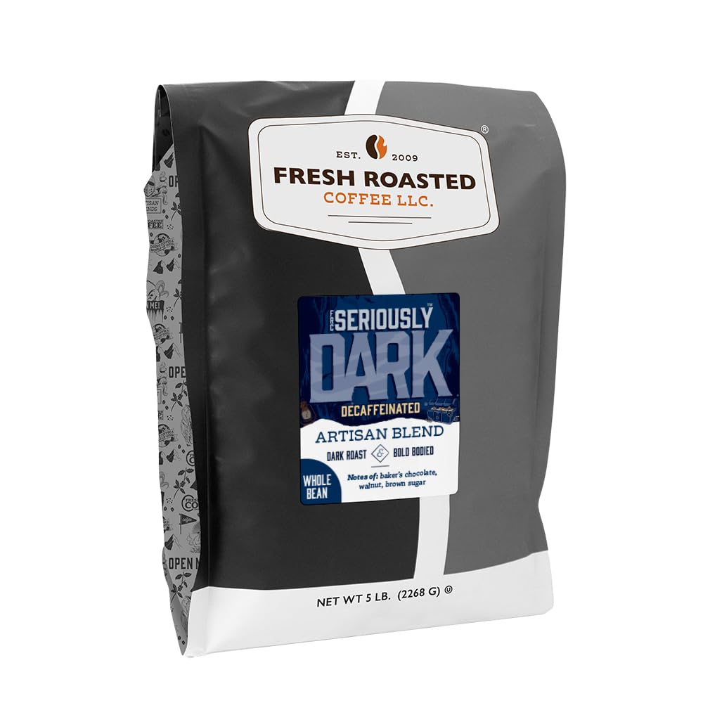 Fresh Roasted Coffee front packaging showing 5 lb bag and brand identity benefit: clear bulk supply
