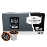 Fresh Roasted Coffee front packaging showing 96-count pods and bold branding for convenience