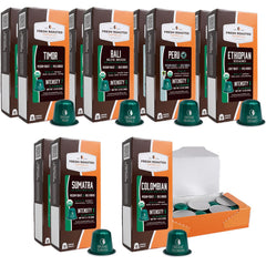 Fresh Roasted Coffee front packaging showing 120 capsules and organic seal for clear choice