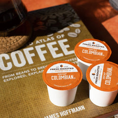 Fresh Roasted Coffee ground beans texture emphasizing rich aroma and body