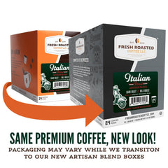 Fresh Roasted Coffee K-Cup top close-up highlighting seal freshness and easy brewing