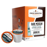 Fresh Roasted Coffee front packaging showing 24 organic K-Cup pods and bold dark roast benefit