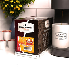 Fresh Roasted Coffee pod loaded into a Keurig brewer for fast single-serve benefit