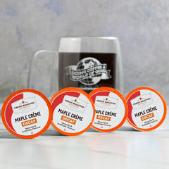 Fresh Roasted Coffee label detail showing medium roast and decaf information clearly