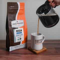 Fresh Roasted Coffee bag valve and nitrogen flush detail preserving peak freshness