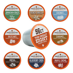 Fresh Roasted Coffee pod close-up showing texture and seal for preserved freshness