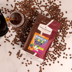 Fresh Roasted Coffee pouring grounds into filter for easy drip brewing benefit