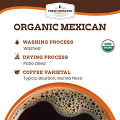 Fresh Roasted Coffee being poured into a paper filter demonstrates convenience and readiness