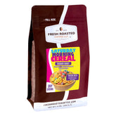 Fresh Roasted Coffee front packaging showing cereal-inspired branding and bright aroma benefit