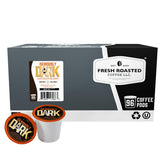 Fresh Roasted Coffee front packaging showing 96-count pods and bold branding benefit freshness