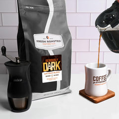 Fresh Roasted Coffee roasted-bean texture highlighting deep roast color and richness