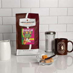 Fresh Roasted Coffee one-way valve and sealed bag preserving aroma and freshness