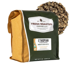 Fresh Roasted Coffee front packaging showing organic 5 lb bag and clear labeling for easy selection