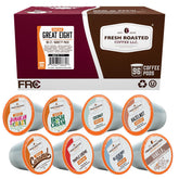 Fresh Roasted Coffee front packaging showing variety pack and benefits