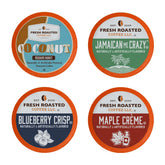 Fresh Roasted Coffee front packaging showing variety pack and benefits