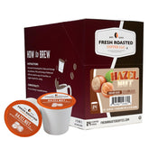 Fresh Roasted Coffee front packaging showing 24-count hazelnut K-Cup pods and convenience