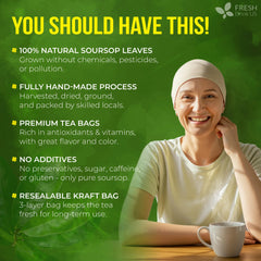FreshDrinkUS dried soursop leaves detail highlighting natural pesticide-free quality