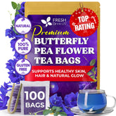 FRESHDRINKUS front packaging showing 100 tea bags and natural branding benefit