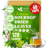 FRESHDRINKUS front packaging showing whole soursop leaves and sustainable pouch benefit
