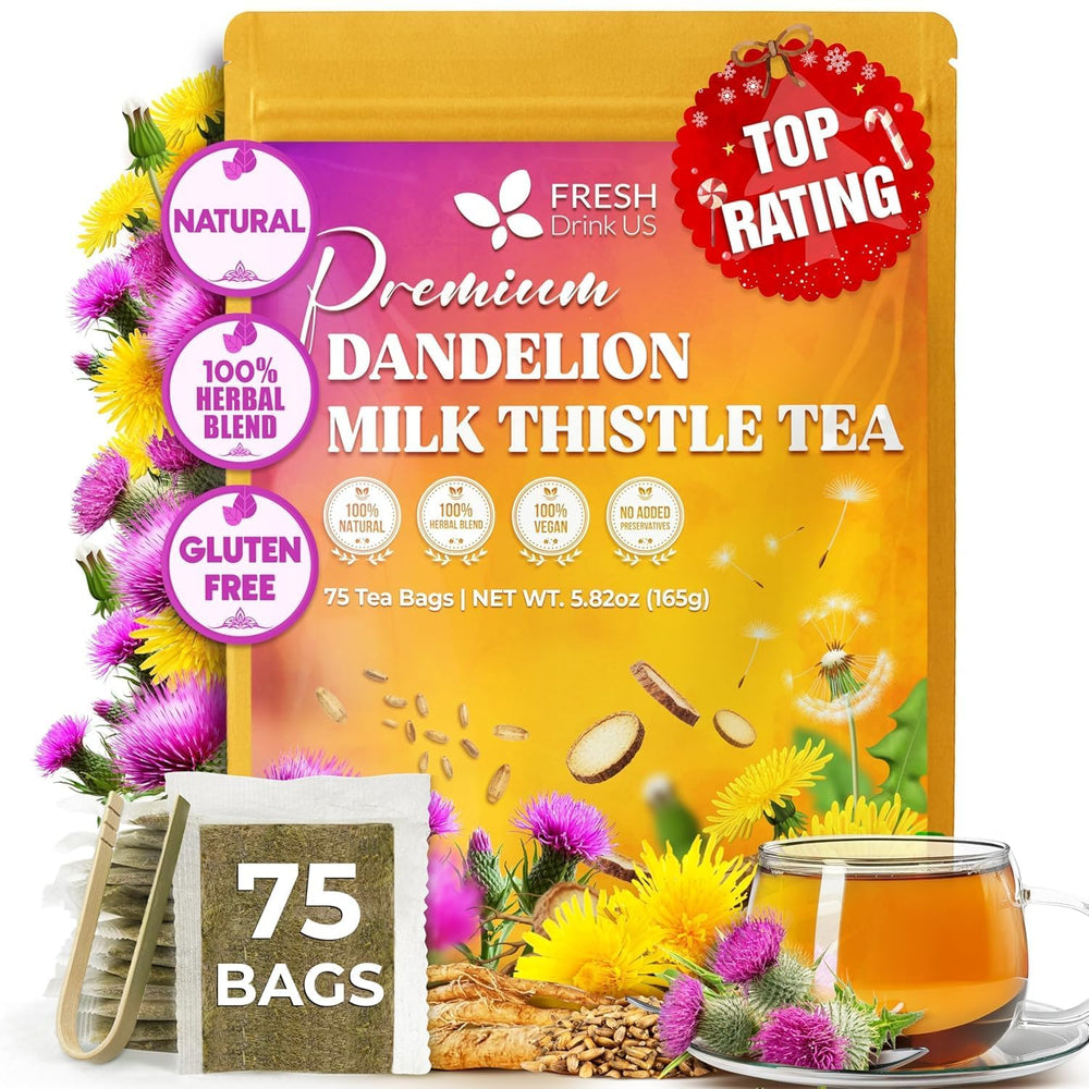 FRESHDRINKUS front packaging showing 75 tea bags and product name benefit convenience