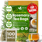 FRESHDRINKUS front packaging showing 100 rosemary tea bags and benefits