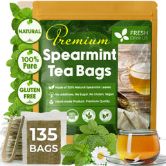 FRESHDRINKUS front packaging showing spearmint tea benefits and label