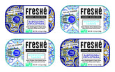 Freshé front packaging four-pack showing variety and portability benefits