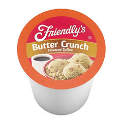 friendly's butter crunch brewed cup showcasing creamy color and dessert-like aroma
