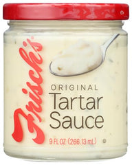 Frisch's tartar sauce on spoon ready to serve, highlighting creamy texture