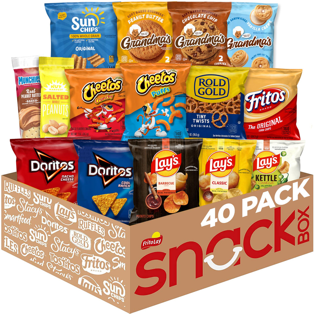 Frito-Lay front pack showing assortment and brand for quick pantry stocking