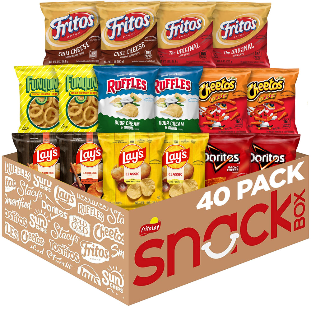 Frito-Lay front packaging showing the 40-count party mix and convenience