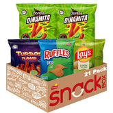 Frito Lay front packaging showing the 21-count variety pack and convenience