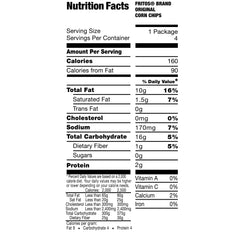 Open 1oz Fritos bag with chips on a plate demonstrating grab-and-go serving convenience