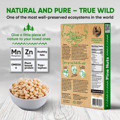 FROM WILD close-up of pine nut kernels highlighting texture and buttery appeal