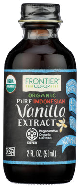 Frontier Co-op front bottle view showing label and compact 2 fl oz size benefit