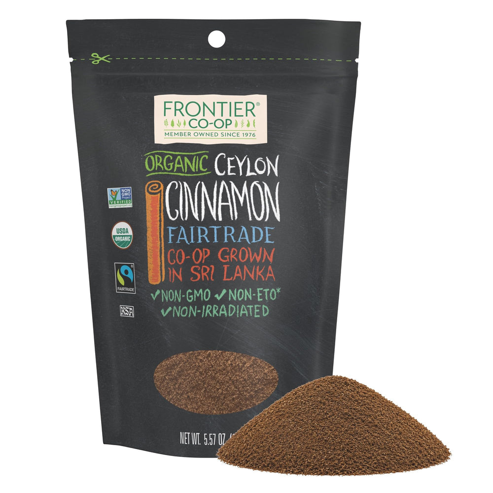 Frontier Co-op front pouch showing product packaging and brand freshness benefit
