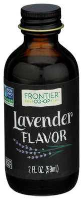 Frontier Co-op lavender flavor front bottle shows compact, pantry-friendly design
