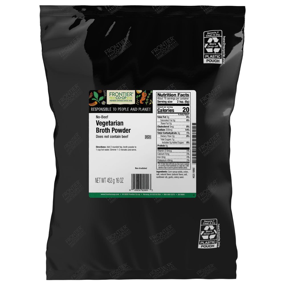 Frontier Co-op front bag view showing one-pound bulk packaging and kosher badge