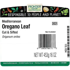 Frontier Co-op oregano leaf close-up revealing texture and rich aroma