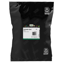 Frontier Co-op whole coriander front packaging showing bulk bag and clear labeling for freshness