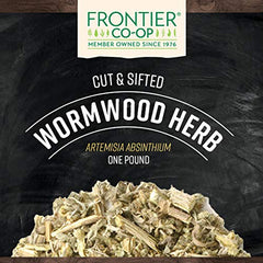 Frontier Co-op close-up of cut and sifted wormwood emphasizing aromatic texture