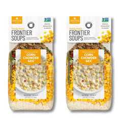 Frontier Soups front packaging showing 2-pack and serving suggestion benefit convenience