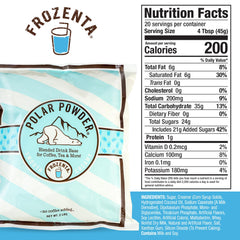 Frozenta open canister close-up of powder texture for smooth blending