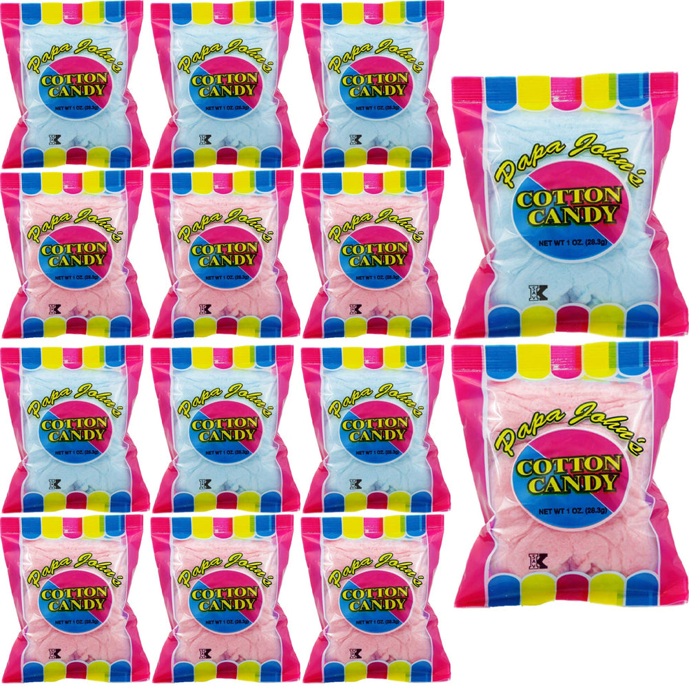 Fruidles front packaging showing 12 colorful cotton candy bags for easy serving