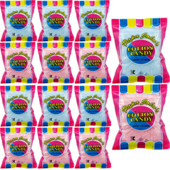 Fruidles front packaging showing 12 colorful cotton candy bags for easy serving