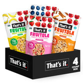 Fruitola front packaging showing flavor variety and nutrition benefits