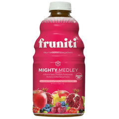 Fruniti bottle front view showing product and serving claim for easy blending